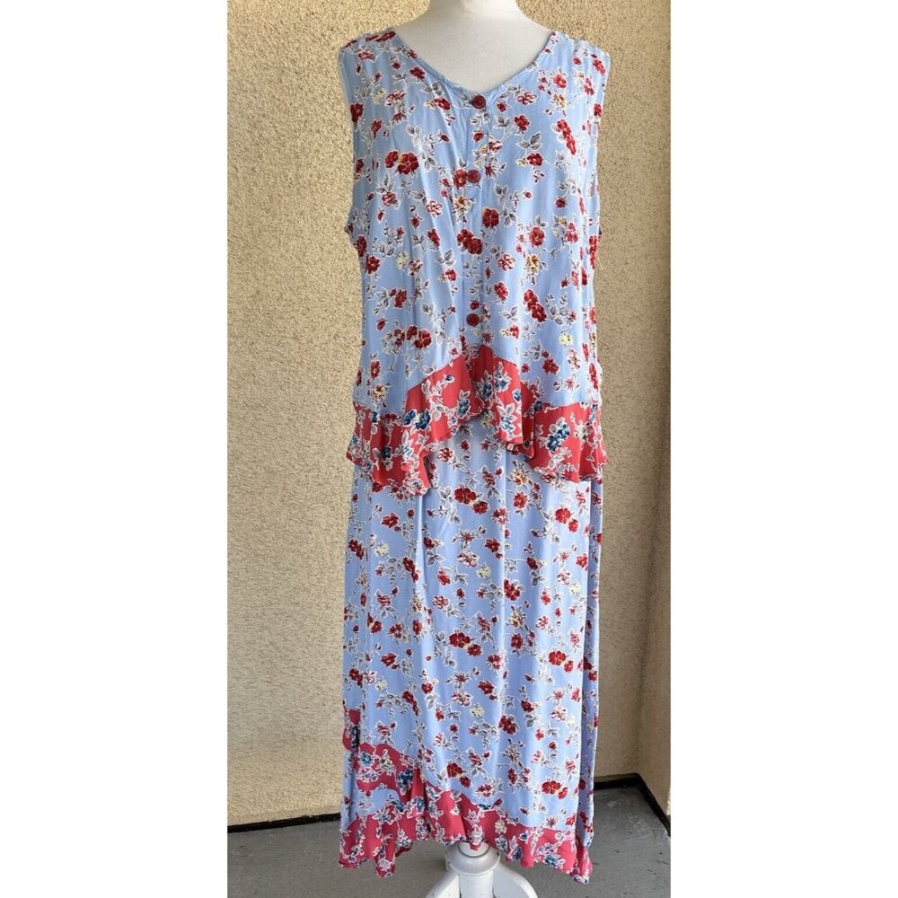 Sareet XL Vintage 90's Floral Print 2-piece Skirt & Top Cottagecore Fairy Flowy